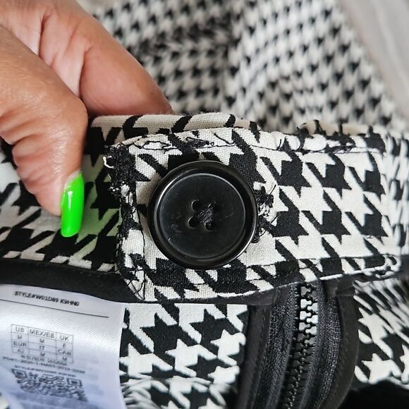 Guess Women's Houndstooth 2 Piece Matching Top & Midi Skirt Medium Black & White - Picture 12 of 16